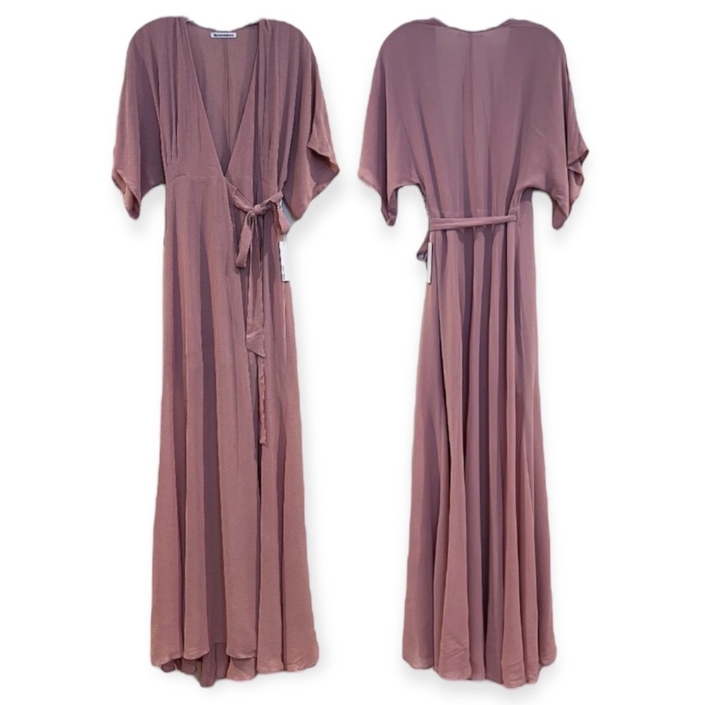 Reformation Winslow Pink Blush Wrap Waist Bridesmaids Formal Maxi Dress XS NWT